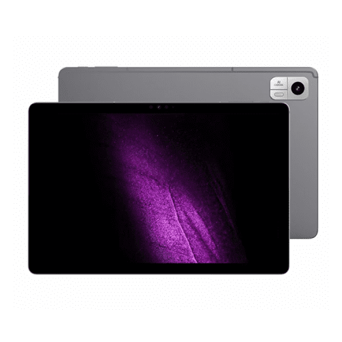 GetMi 20M tablet PC angled view with front screen on and rear camera visible