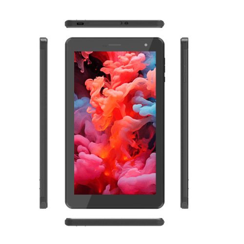 TK-8T310 Tablet PC showing front, back, top, bottom, and side views