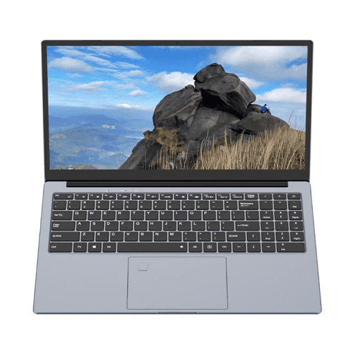 GetMi TK-E198 laptop open with numeric keypad and scenic screen background