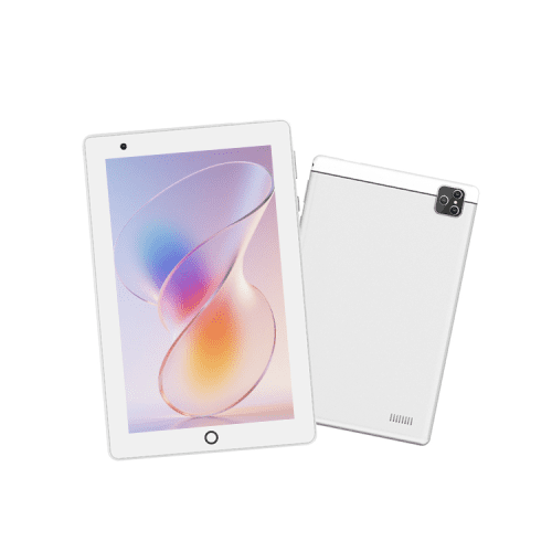 GetMi Tk-E88GC Tablet PC showing front and back view in white
