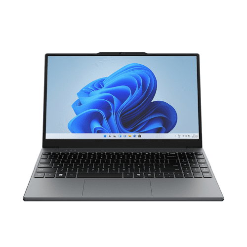 GetMi laptop shown open on a white background