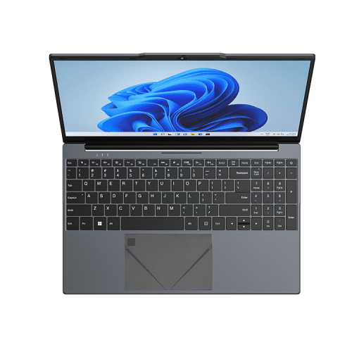 GetMi TK-E160U Laptop top view with screen and keyboard in gray