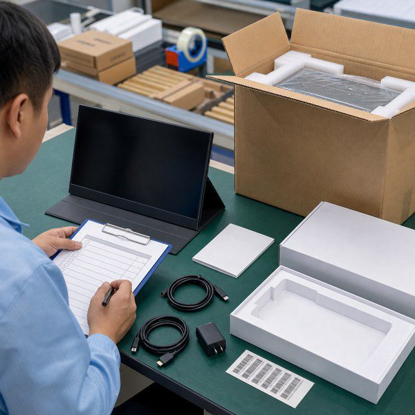 portable monitor packaging inspection Portable monitor packaging inspection