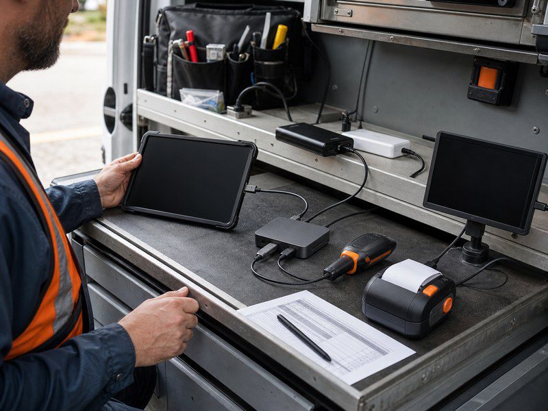 Tablet peripheral power connection test