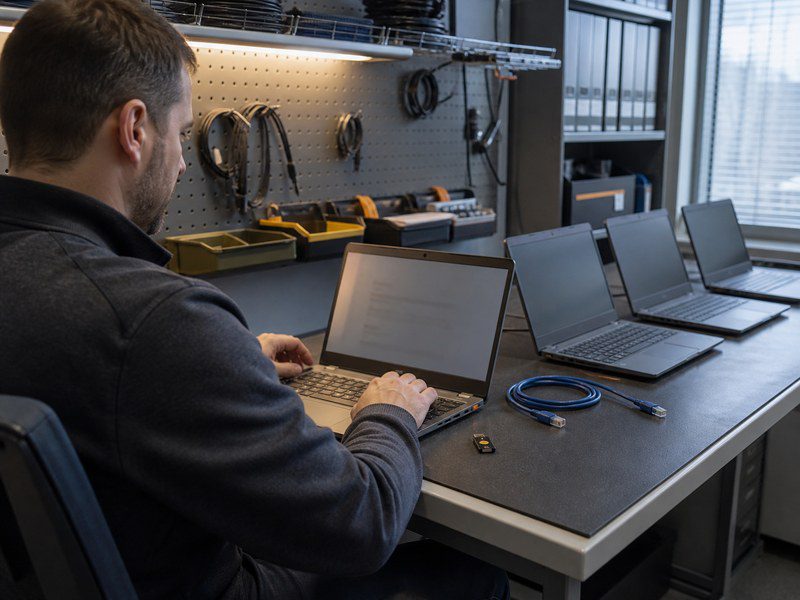 Windows 11 Pro fleet setup in IT lab