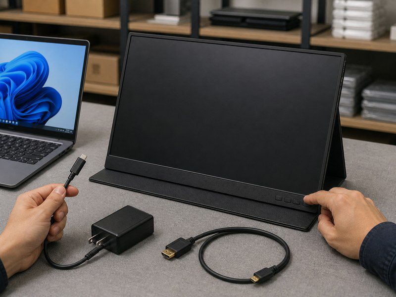 Portable monitor no-signal power check