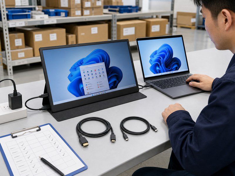 Portable monitor pre-shipment QC test