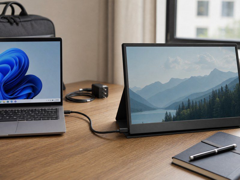 GetMi portable monitor USB-C setup