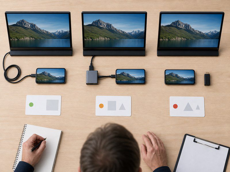 phone portable monitor connection routes