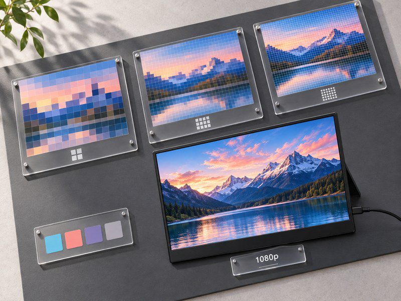 FHD monitor resolution comparison board
