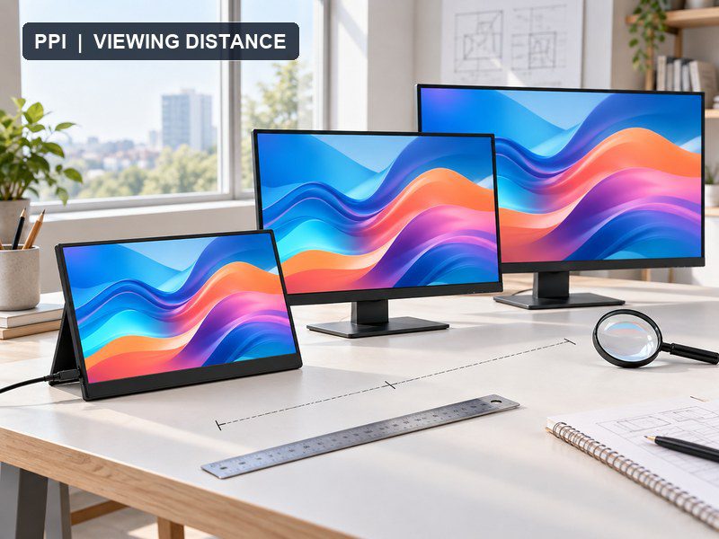 FHD screen size and PPI comparison