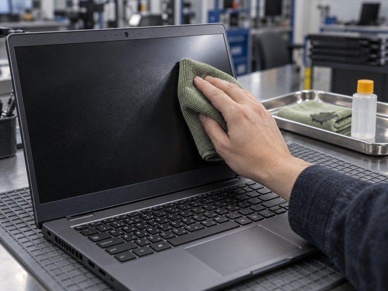 [03-microfiber-screen-cleaning-dry-first.jpg](C:/Users/Admin/Desktop/Getmilaptop/assets/article-scenes/clean-computer-screen-fleet-guide/03-microfiber-screen-cleaning-dry-first.jpg)Microfiber cloth cleaning laptop screen